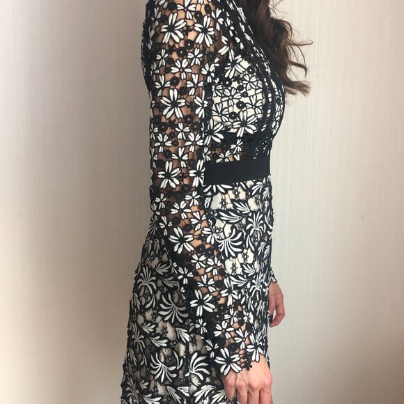Self-Portrait Antoinette Floral Guipure-Lace Dress - Size 6 (US) / Small - Picture 5 of 8